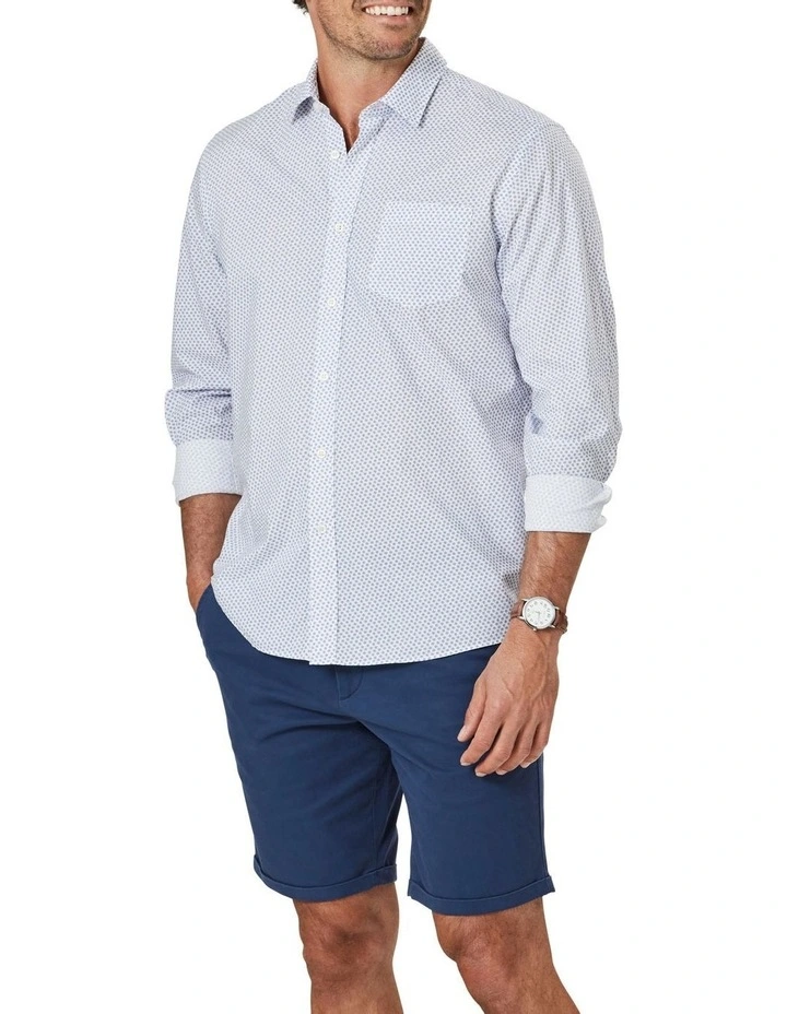 Casual Mini Floral Print Long Sleeve Shirt In Blue 1 Casual Mini Floral Print Long Sleeve Shirt In Blue