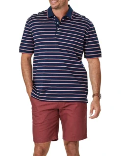 Smart Tri-Stripe Polo In Navy