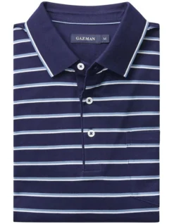 Smart Tri-Stripe Polo In Steel -Urban Edge Clothing Sales 930763630 4 720x928