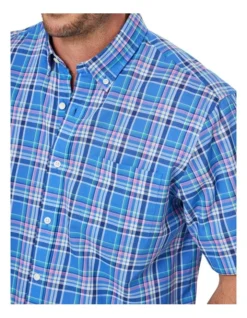 Casual Slub Check Short Sleeve Shirt In Multi -Urban Edge Clothing Sales 930764350 3 720x928