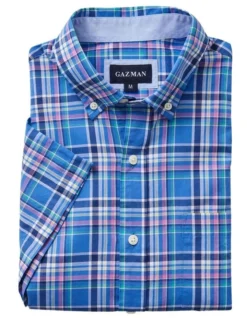 Casual Slub Check Short Sleeve Shirt In Multi -Urban Edge Clothing Sales 930764350 4 720x928
