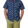 Casual Island Print Short Sleeve Shirt In Blue