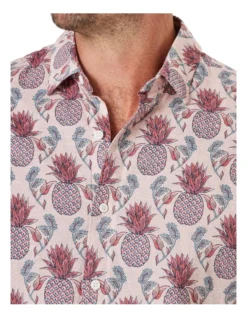 Linen Blend Short Sleeve Shirt In Red -Urban Edge Clothing Sales 930764800 4 720x928