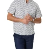Casual Fish Print Short Sleeve Shirt In White
