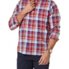 Casual Slub Check Long Sleeve Shirt In Multi