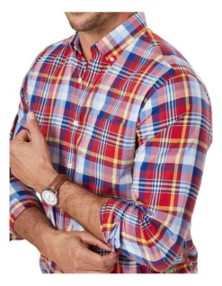 Casual Slub Check Long Sleeve Shirt In Multi -Urban Edge Clothing Sales 930765250 3 720x928