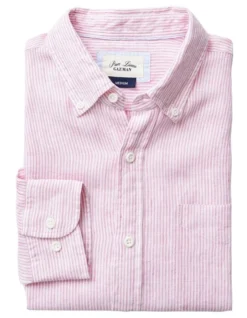 Pure French Linen Fine Stripe Long Sleeve Shirt In Pink 9 Pure French Linen Fine Stripe Long Sleeve Shirt In Pink -Urban Edge Clothing Sales 930765610 5 720x928