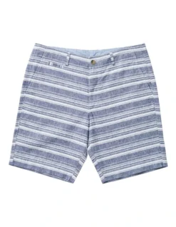 Cotton Linen Stripe Short In Blue -Urban Edge Clothing Sales 930766060 5 720x928