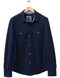 Comfort Shacket In Blue -Urban Edge Clothing Sales 978387040 4 720x928