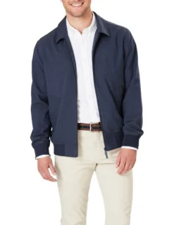 Modern Harrington Jacket In Navy Melange