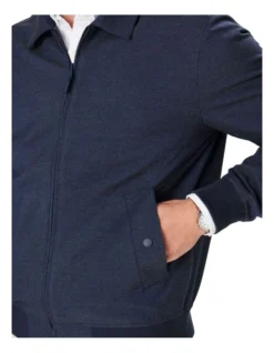 Modern Harrington Jacket In Navy Melange -Urban Edge Clothing Sales 978387130 3 720x928