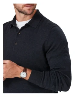 Merino Knit Polo In Grey -Urban Edge Clothing Sales 978387220 3 720x928