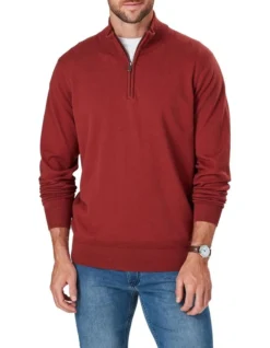 High Flex Half Zip Brick In Red