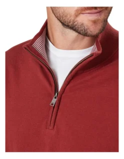 High Flex Half Zip Brick In Red -Urban Edge Clothing Sales 978387580 3 720x928