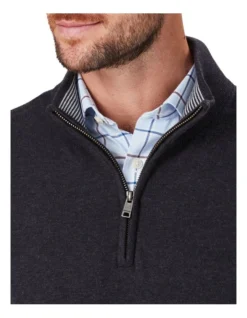 High Flex Half Zip In Charcoal -Urban Edge Clothing Sales 978387670 3 720x928