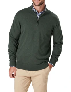 High Flex Half Zip Knit In Green