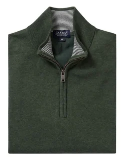 High Flex Half Zip Knit In Green -Urban Edge Clothing Sales 978388030 4 720x928