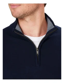 High Flex Half Zip Knit In Navy -Urban Edge Clothing Sales 978388120 3 720x928
