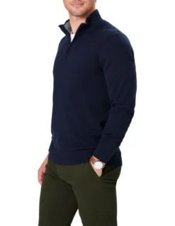 High Flex Half Zip Knit In Navy -Urban Edge Clothing Sales 978388120 4 720x928