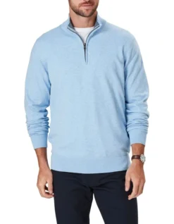 High Flex Half Zip In Sky Blue