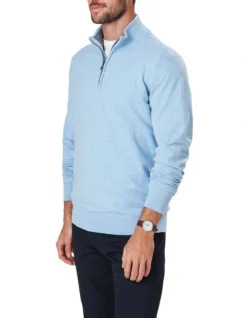 High Flex Half Zip In Sky Blue -Urban Edge Clothing Sales 978388210 4 720x928