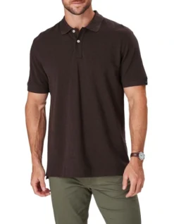 Classic Pique Polo In Dark Brown