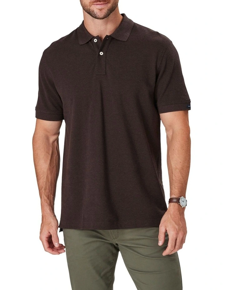Classic Pique Polo In Dark Brown 1 Classic Pique Polo In Dark Brown