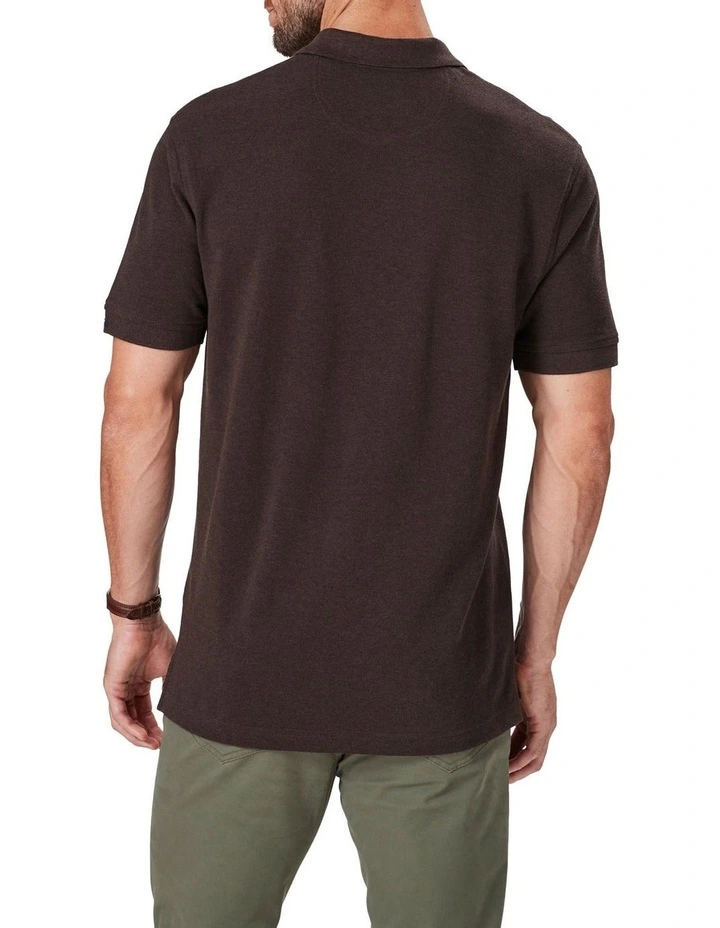 Classic Pique Polo In Dark Brown 2 Classic Pique Polo In Dark Brown - Image 2