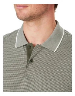 Smart Jacquard Polo In Green -Urban Edge Clothing Sales 978388390 3 720x928