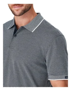 Smart Jacquard Polo In Navy -Urban Edge Clothing Sales 978388480 3 720x928