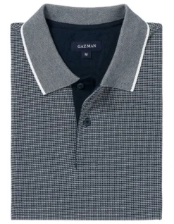 Smart Jacquard Polo In Navy -Urban Edge Clothing Sales 978388480 4 720x928