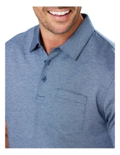 Smart Jacquard Polo In Blue 6 Smart Jacquard Polo In Blue -Urban Edge Clothing Sales 978388570 3 720x928