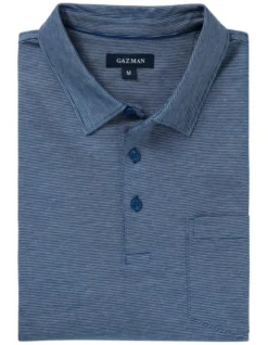 Smart Jacquard Polo In Blue 7 Smart Jacquard Polo In Blue -Urban Edge Clothing Sales 978388570 4 720x928