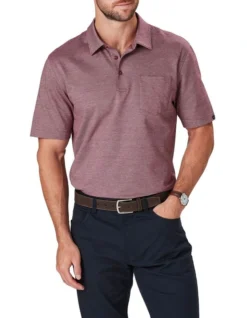 Smart Jacquard Polo Burgundy