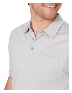 Smart Jacquard Polo In Grey -Urban Edge Clothing Sales 978388750 3 720x928
