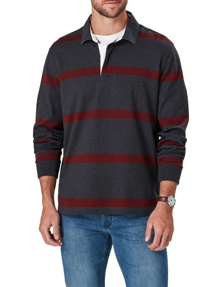 Bretton Stripe Rugby Charcoal 1 Bretton Stripe Rugby Charcoal