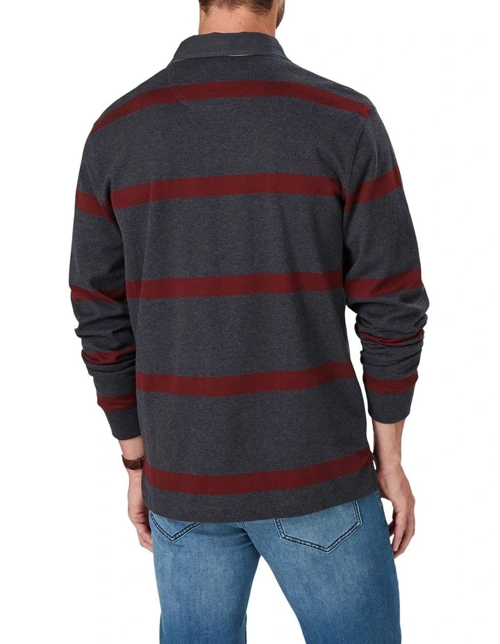 Bretton Stripe Rugby Charcoal 2 Bretton Stripe Rugby Charcoal - Image 2