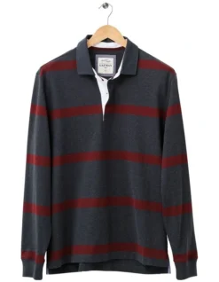 Bretton Stripe Rugby Charcoal 7 Bretton Stripe Rugby Charcoal -Urban Edge Clothing Sales 978389020 4 720x928