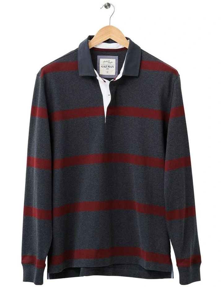 Bretton Stripe Rugby Charcoal 4 Bretton Stripe Rugby Charcoal - Image 4