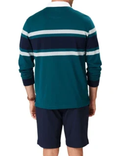 Chest Stripe Rugby In Forest -Urban Edge Clothing Sales 978389200 3 1 720x928