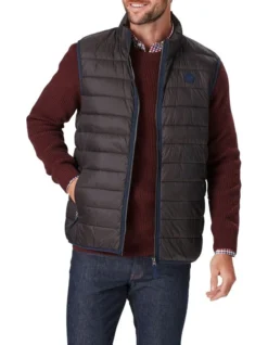 Lightweight Puffer Vest In Graphite