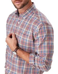 Easy Care Herringbone Check Shirt In Multi -Urban Edge Clothing Sales 978389830 3 720x928