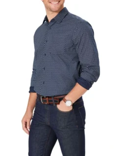 Casual Floral Print Long Sleeve Shirt Navy -Urban Edge Clothing Sales 978391000 4 720x928