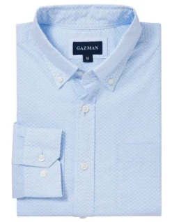 Casual Geo Print Long Sleeve Shirt In Pale Blue -Urban Edge Clothing Sales 978391180 4 720x928