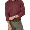 Authentic Twill Long Sleeve Shirt In Wine