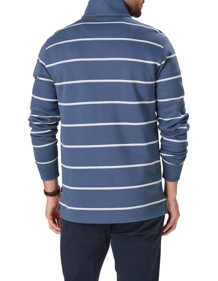 Half Zip Fleece Sweat In Denim 2 Half Zip Fleece Sweat In Denim - Image 2