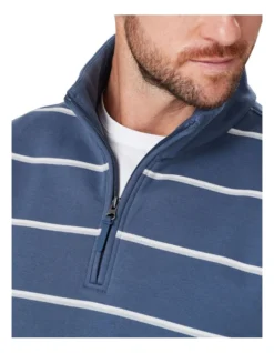 Half Zip Fleece Sweat In Denim 6 Half Zip Fleece Sweat In Denim -Urban Edge Clothing Sales 978394690 3 720x928