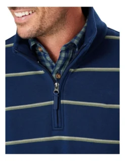 Half Zip Fleece Sweat In Navy -Urban Edge Clothing Sales 978394780 3 720x928