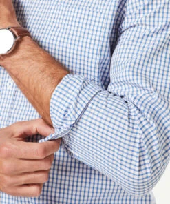 Tailored Easy Care Check Long Sleeve Shirt - Marine Blue 7 Tailored Easy Care Check Long Sleeve Shirt - Marine Blue -Urban Edge Clothing Sales LSHW21006T 402 WEB 04