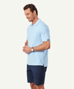 Oxford Pocket Polo Shirt - Sky Blue -Urban Edge Clothing Sales POLS22006 421 WEB 06